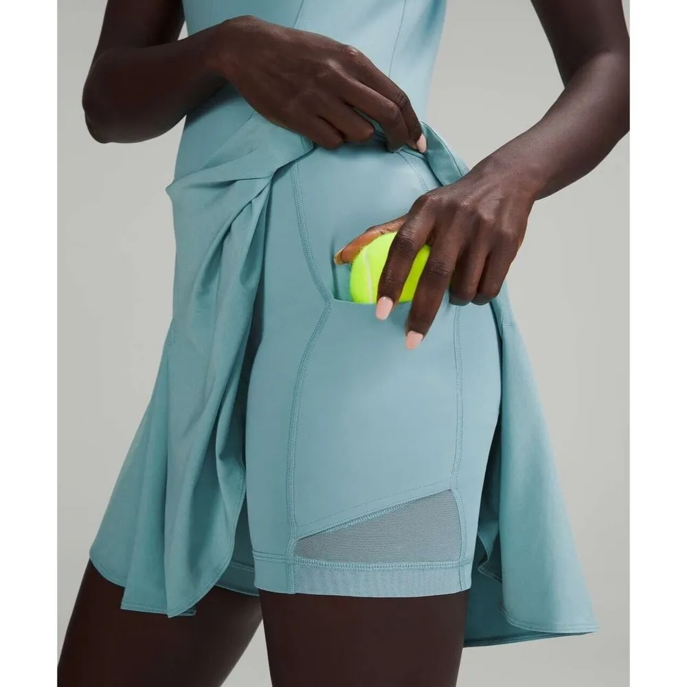 Lululemon Women's Everlux Short Lined Tennis Tank Dress Size 2 Color Teal Blue - Image 6