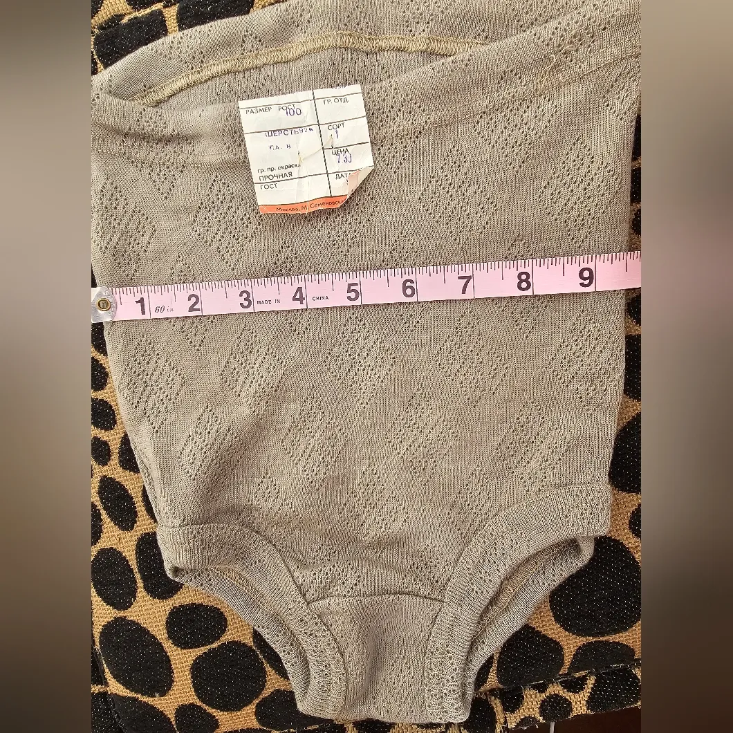 Vintage 1940s Khaki Tan Textural Wool Swim Trunks Briefs Brown Size undefined - Image 4