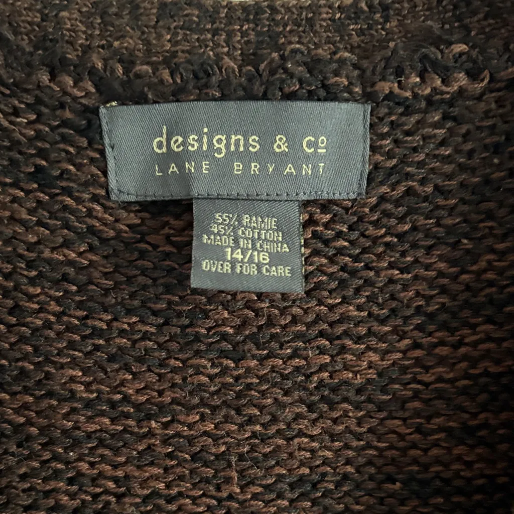 Lane Bryant Multicolor Knit Zip-Up Sweater Vest - Image 2