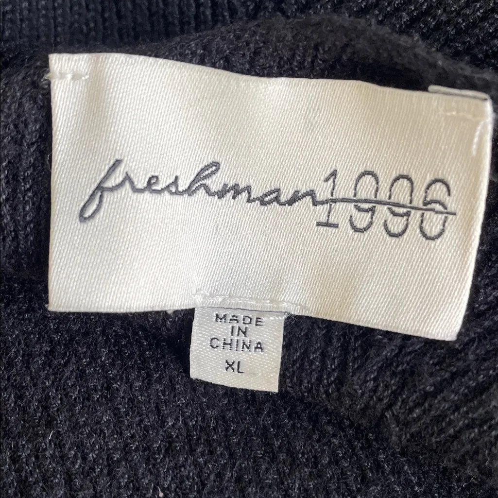 Freshman Black Ribbed Sweater Maxi Dress Size XL - Image 7