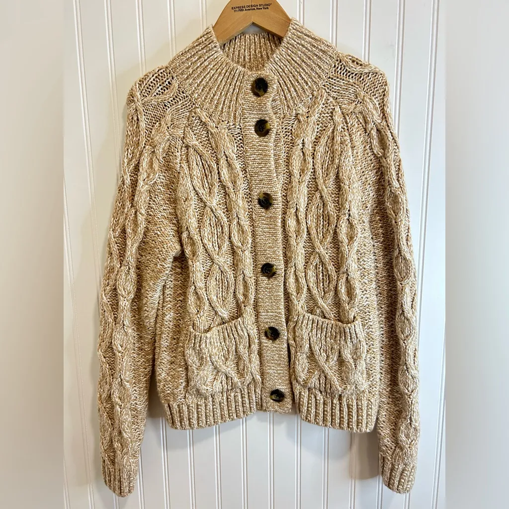 Talbots women  Tan Cable Knit coat. - Image 2