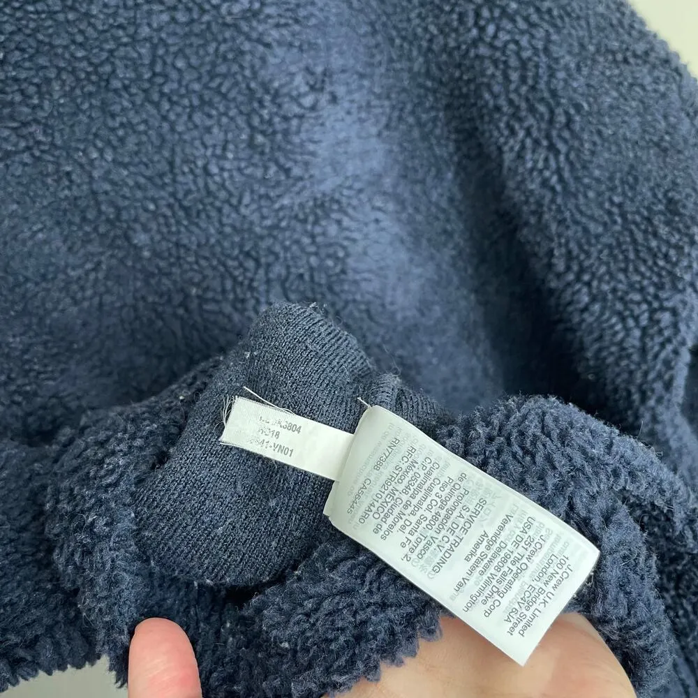 J. Crew Factory Navy Sherpa popover 1/4 Zip Jacket (Size S) Blue - Image 8