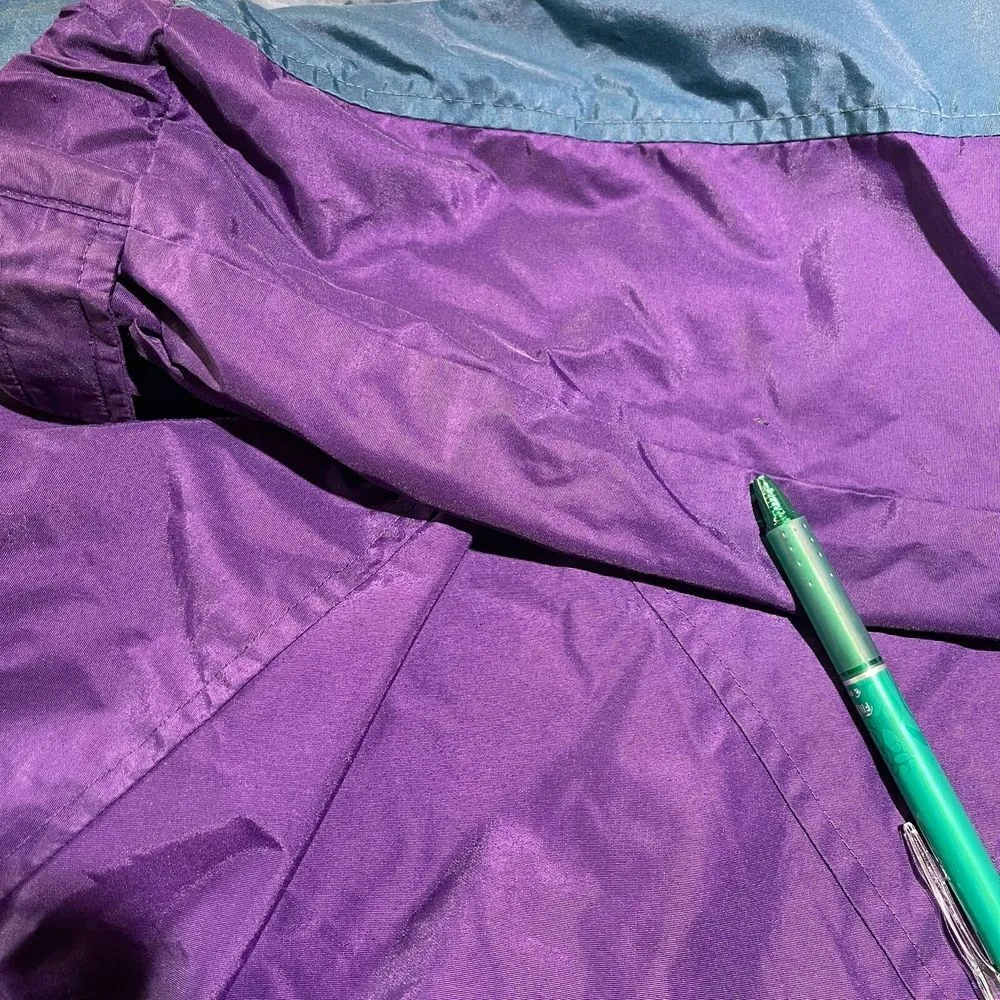 Columbia Williwaw Vintage Ski Coat Jacket Size XL Purple Green Y2K Colorblock 90 - Image 7