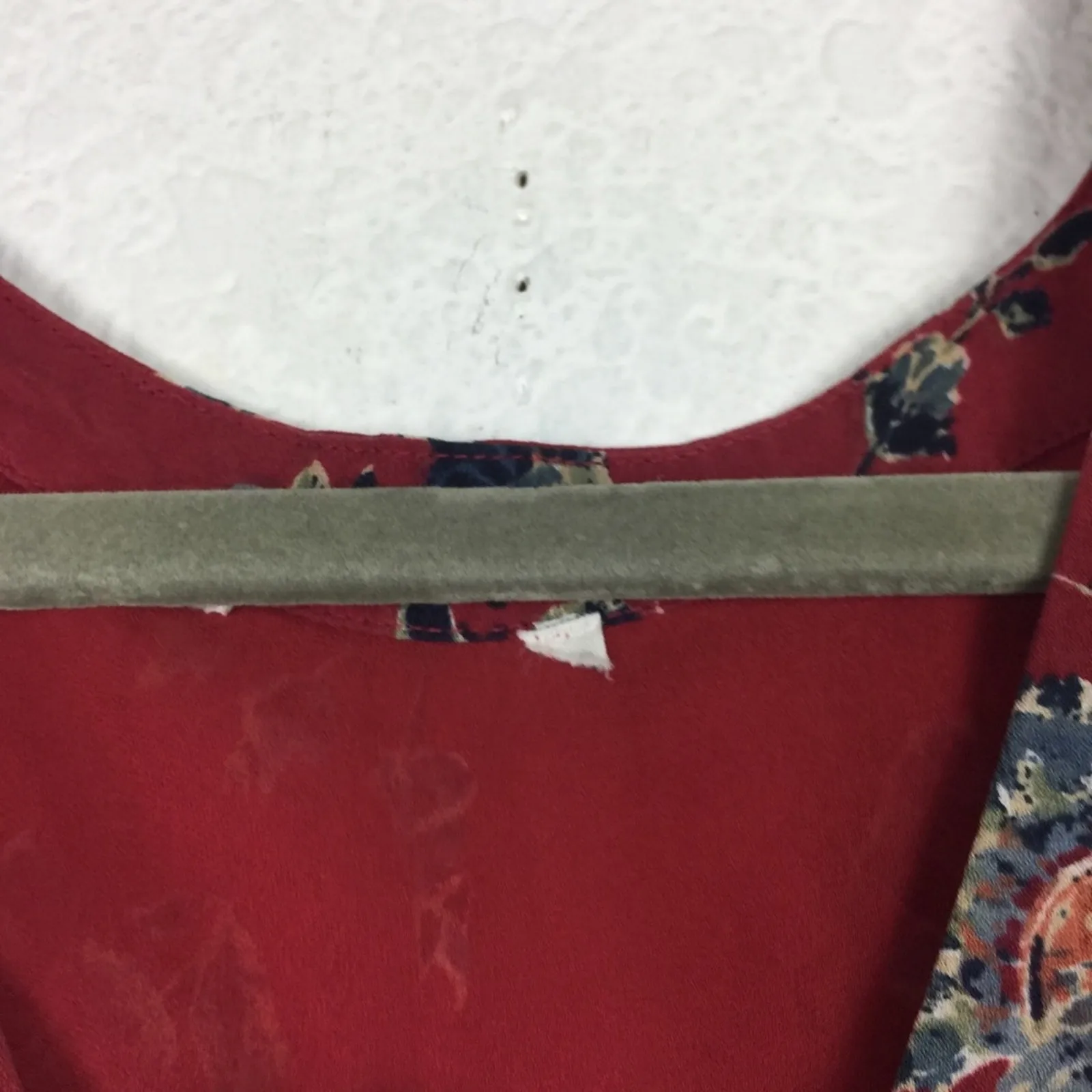 Joie Almarie B Red Floral 100% Silk Mini Dress Medium Georgette Drop Waist Boho - Image 8