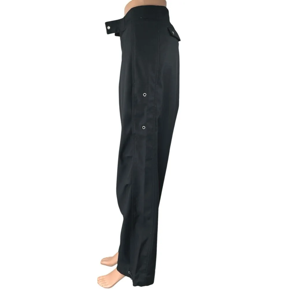 Oak + Fort Womens Black High Waist Wide Leg Windbreaker Palazzo Trousers Pants 2 - Image 2