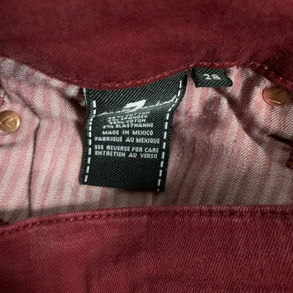 7FAM Gwenevere ankle size 28 maroon denim jeans - Image 3