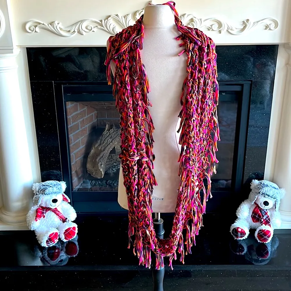 Scarf Infinity Wrap Bright Multicolor Crochet Purple - Image 7