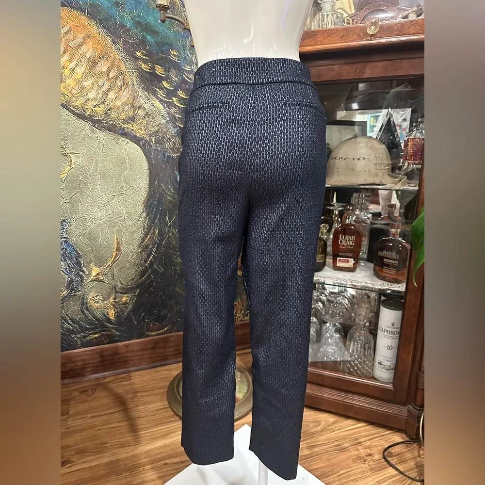 EUC CHICOS DARK BLUE AND METALLIC GEOMETRIC PATTRN PULL ON PANTS - Image 5
