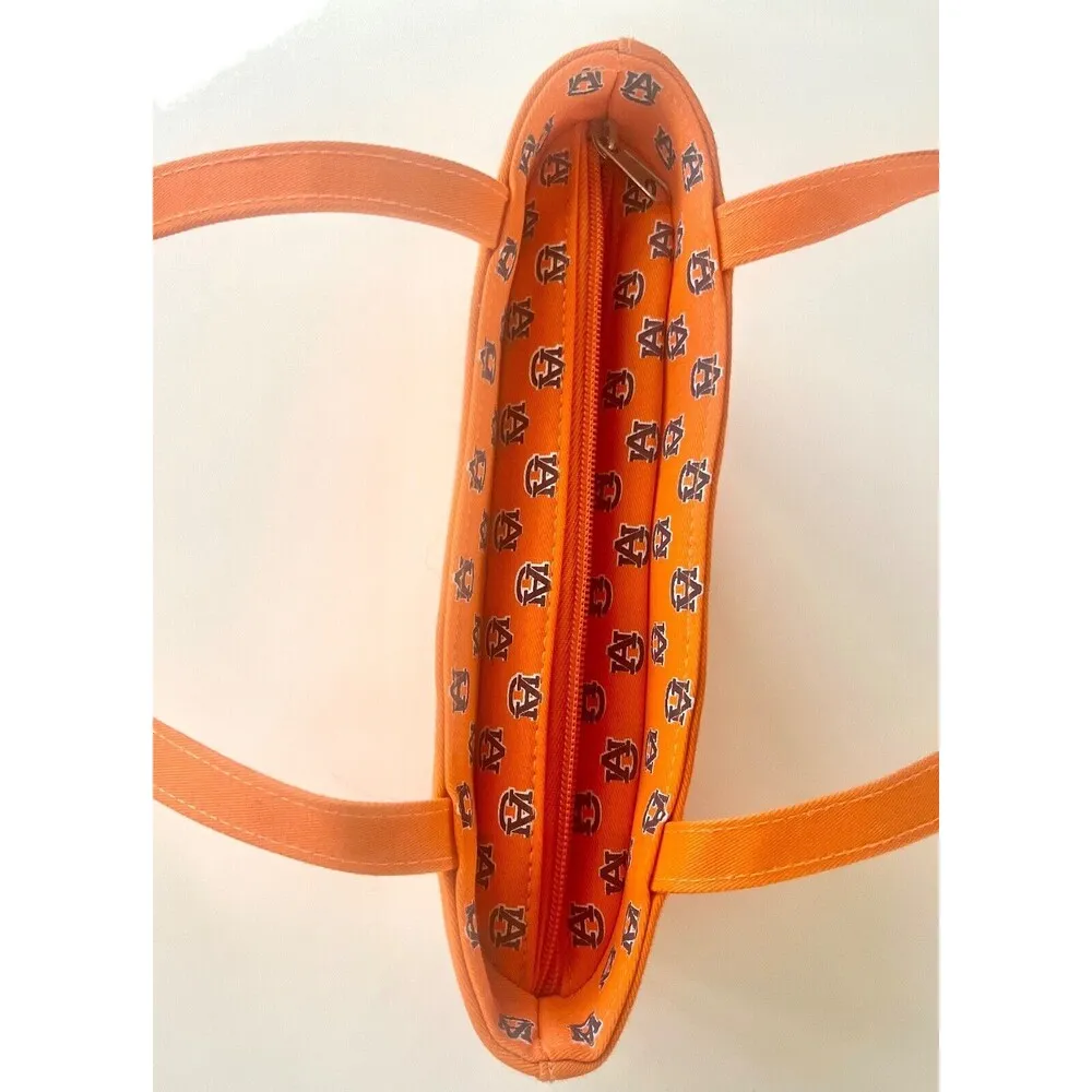 Jenkins Auburn Purse Handbag EUC Hard Canvas Blue Orange - Image 5