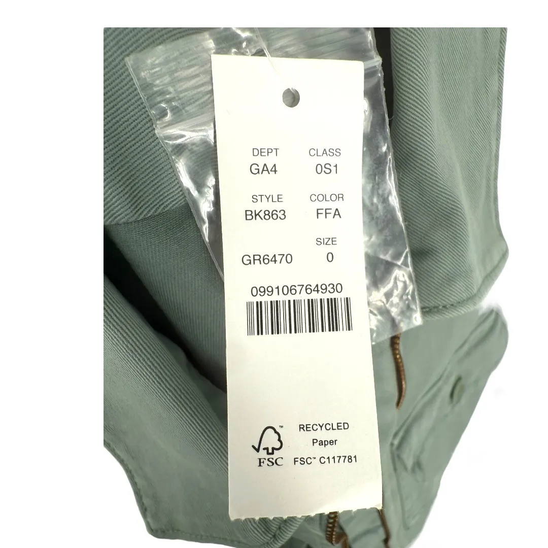 J.Crew Women's Long Sleeve Zip Front Chino Dress‎ Green Size 0 Utility Preppy - Image 4