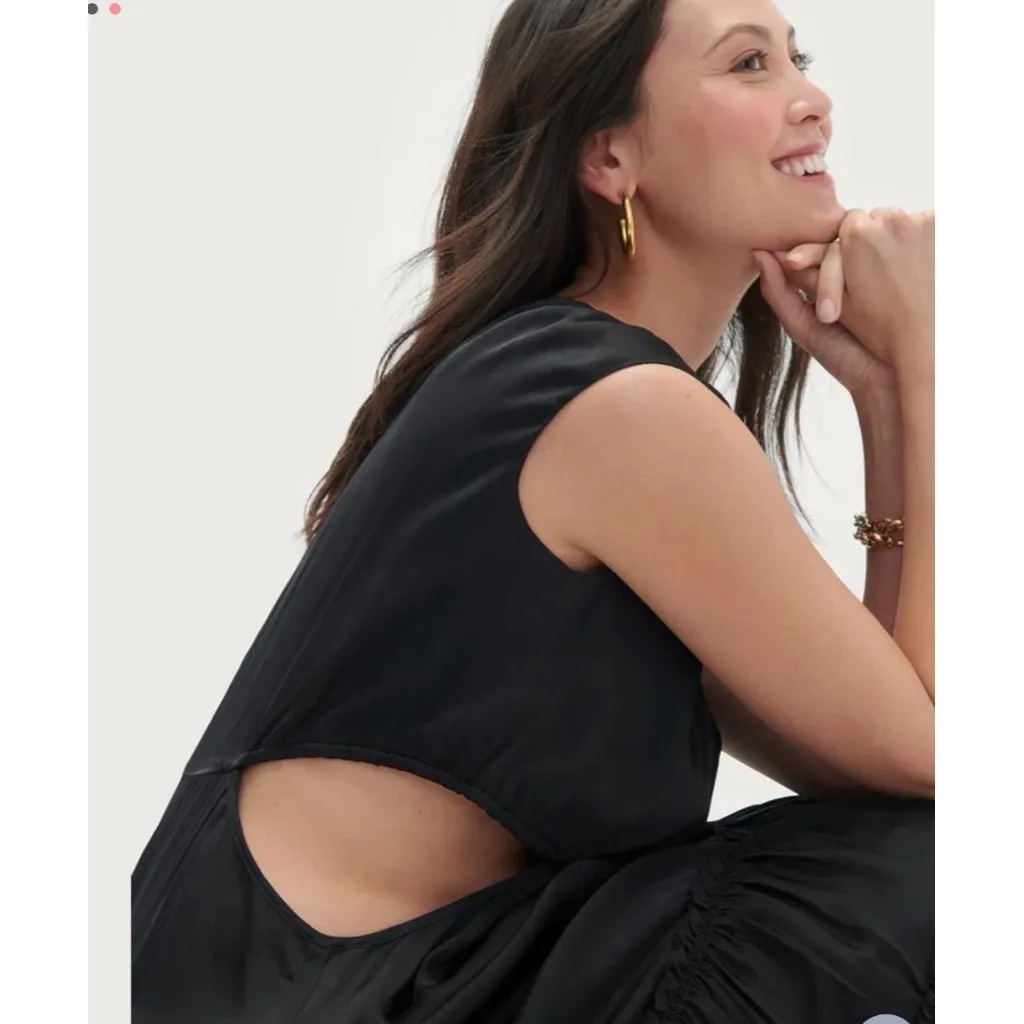 NWT HATCH THE ESME midi formal DRESS cut out black SZ3 bust40 Size XL - Image 8