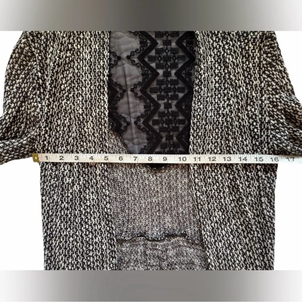 Living Doll LA Asymmetrical Draped Cardigan Dress Lace Back Sz L Made USA - Image 7