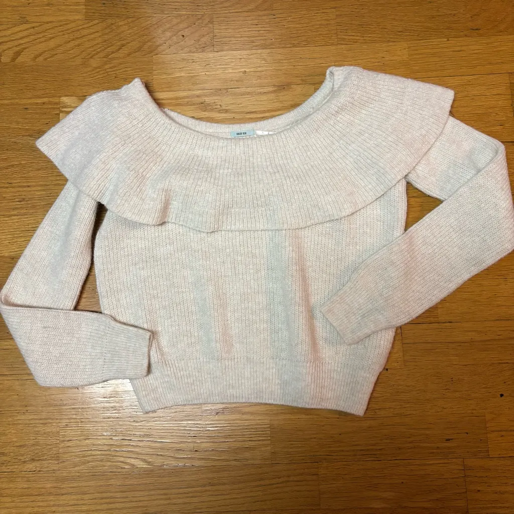 Urban Outfitters Kimchi Blue Chrissy Ruffle Boho Coastal Cowgirl Sweater L - Image 4