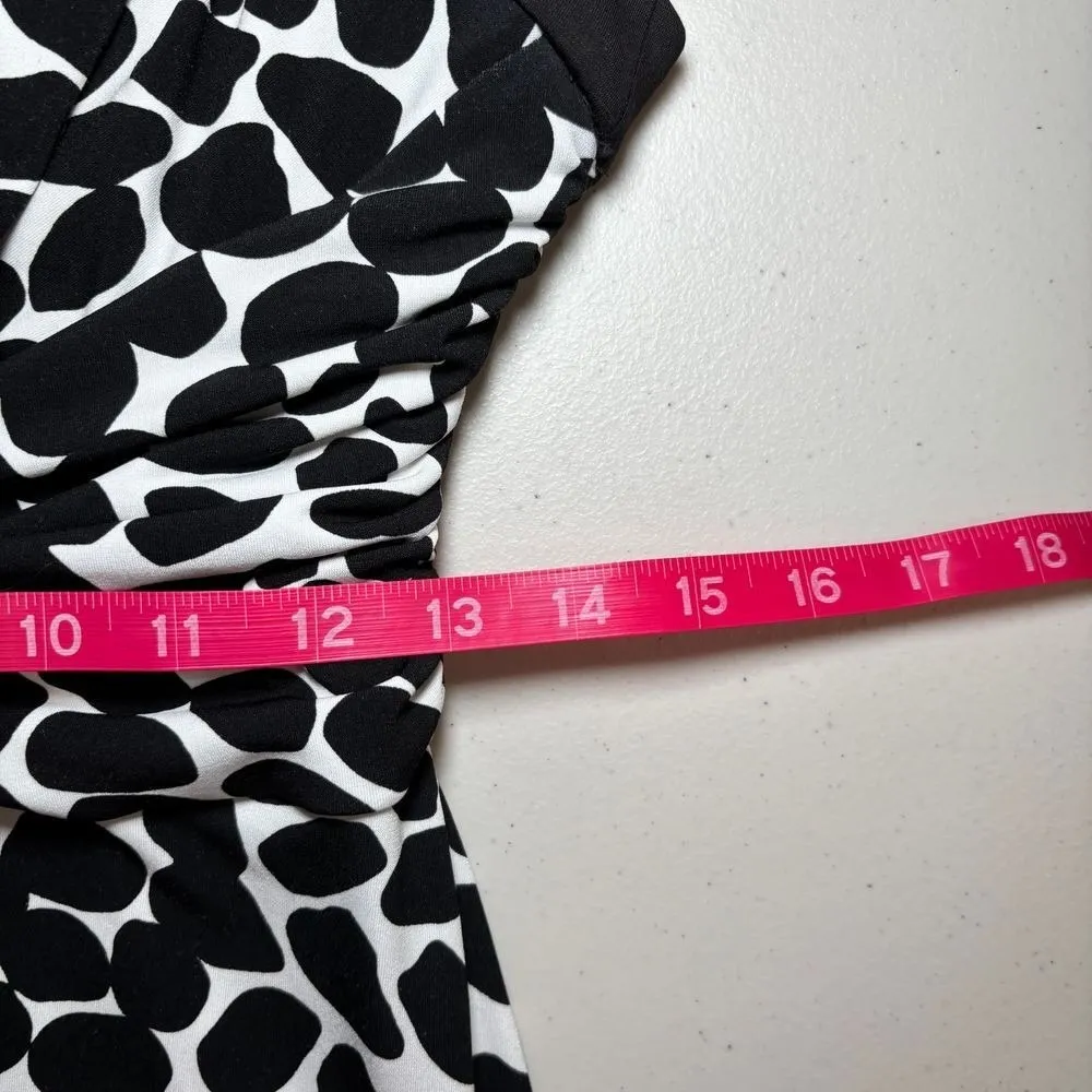 WHBM Black White Animal‎ Print Halter Dress 12 Draping Sweetheart Neckline - Image 8