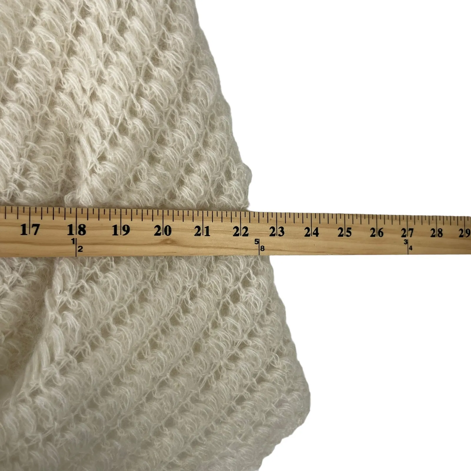 Central Park West Women's Size S/M Cream Mohair‎ Knit Cardigan Sweater - Image 6