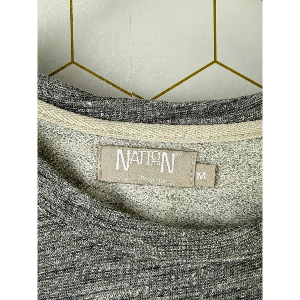 Nation LTD Blue and Gray Ombre Cotton Blend Oversized Sweatshirt - Size - Medium - Image 5
