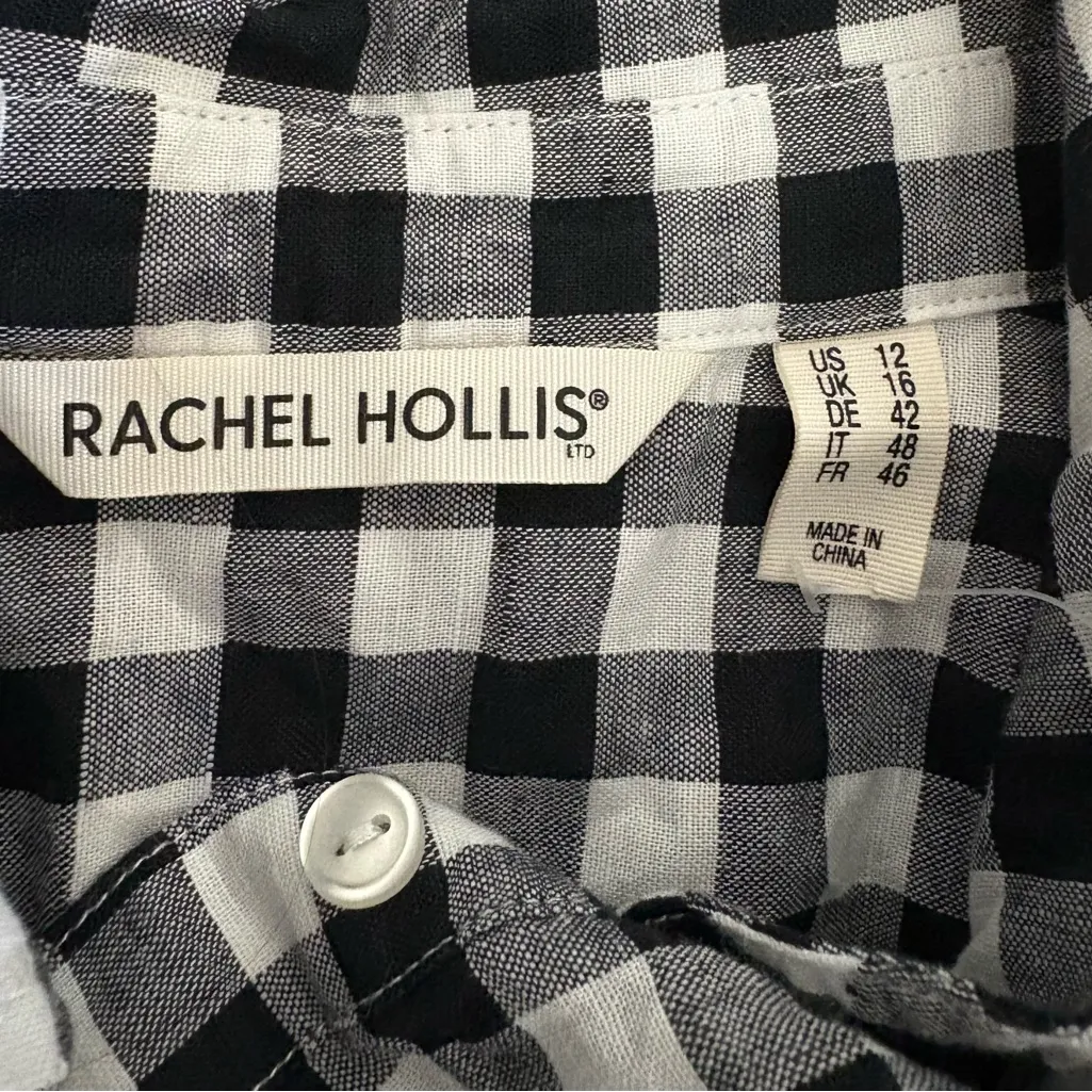 NWT Rachel Hollis Black and White Checkered tunic Size 12 - Image 4