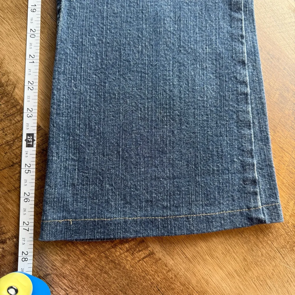 Lei Jeans Womens 9 Junior Blue Low Rise Hipster Flare Orange Stitching Denim Vtg Size undefined - Image 9