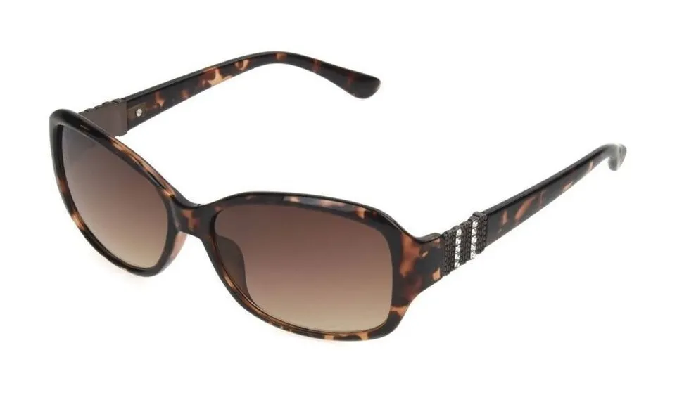 Foster Grant Women's Tort Rectangle Sunglasses T07 Brown - Image 1