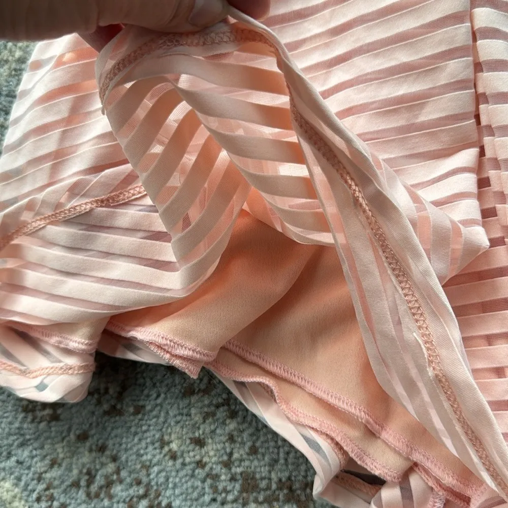 Lucy In The Sky Off Shoulder Long Sleeve Lace Up Romper Pink Small - Image 2