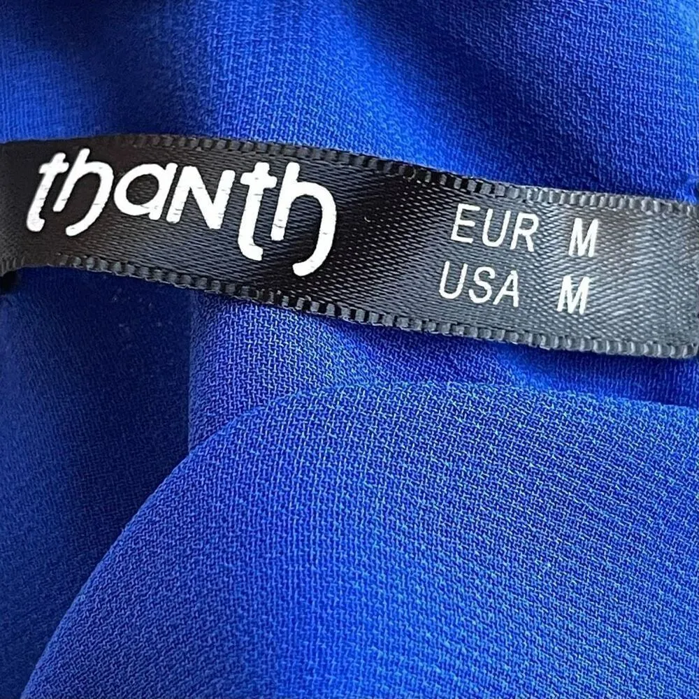 Thanth Layered Georgette Lace Up Back Tank Top (Blue) - Image 7