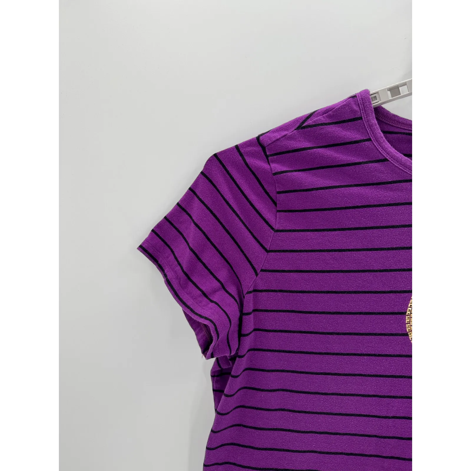 Michael Kors purple black gold studded logo cotton jersey T-shirt size 3X - Image 5