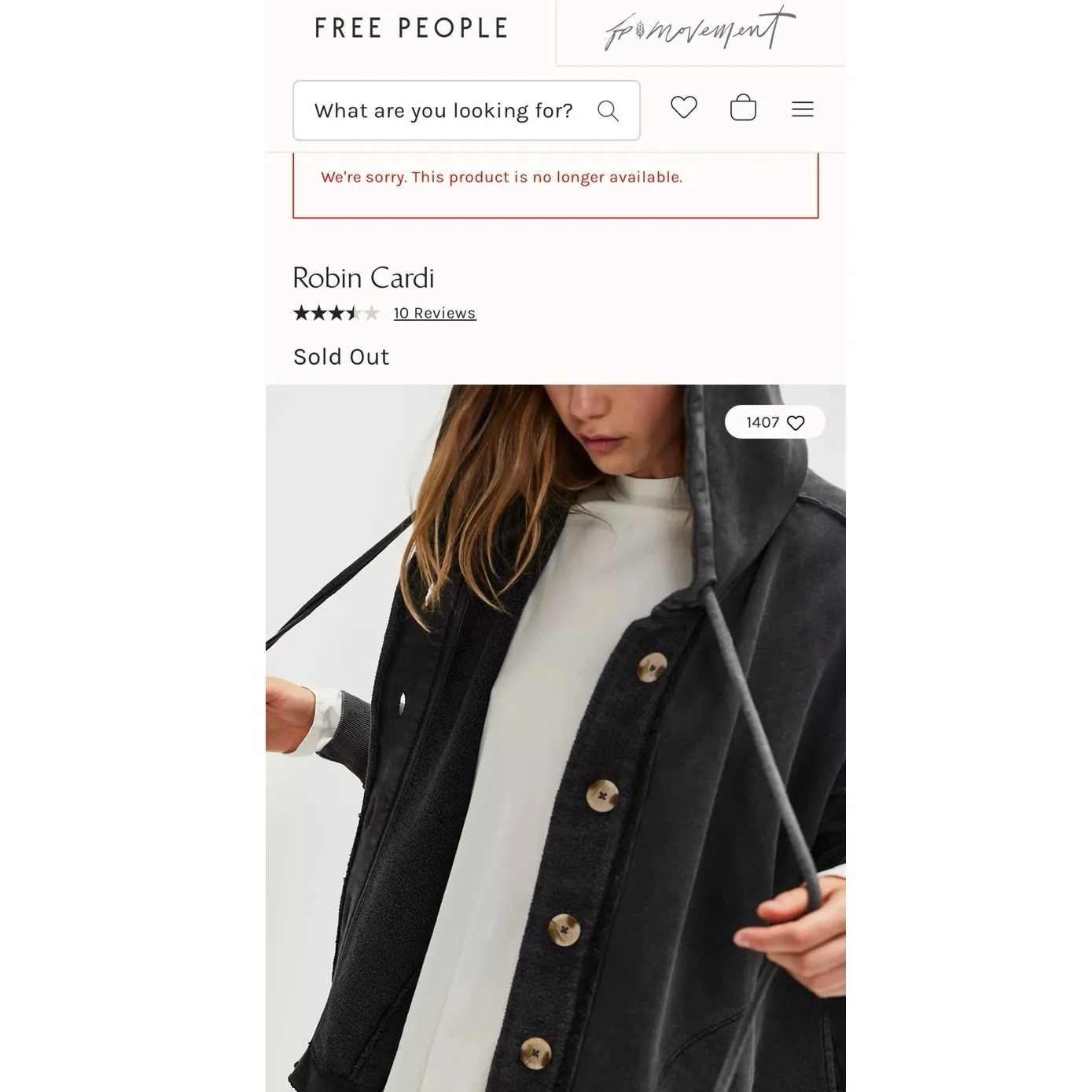 FREE PEOPLE Robin Cardi Buttondown Oversized Hoodie Jacket Size XS New with Tag - Image 4