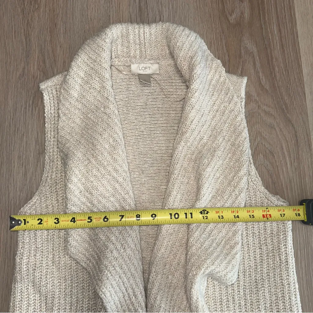 Loft Cream/Beige Knit Sweater Vest - Size Small - Image 5