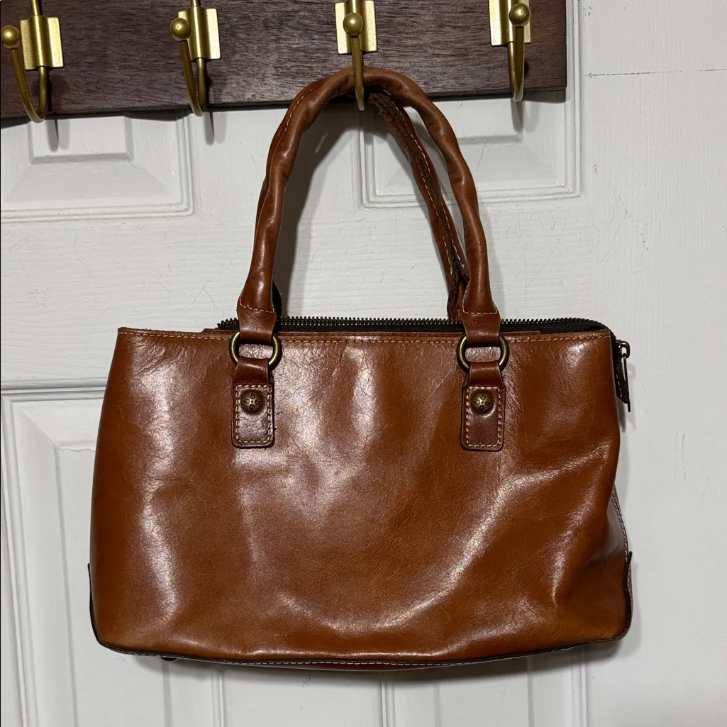 Patricia Nash Cognac Leather Satchel - Image 2