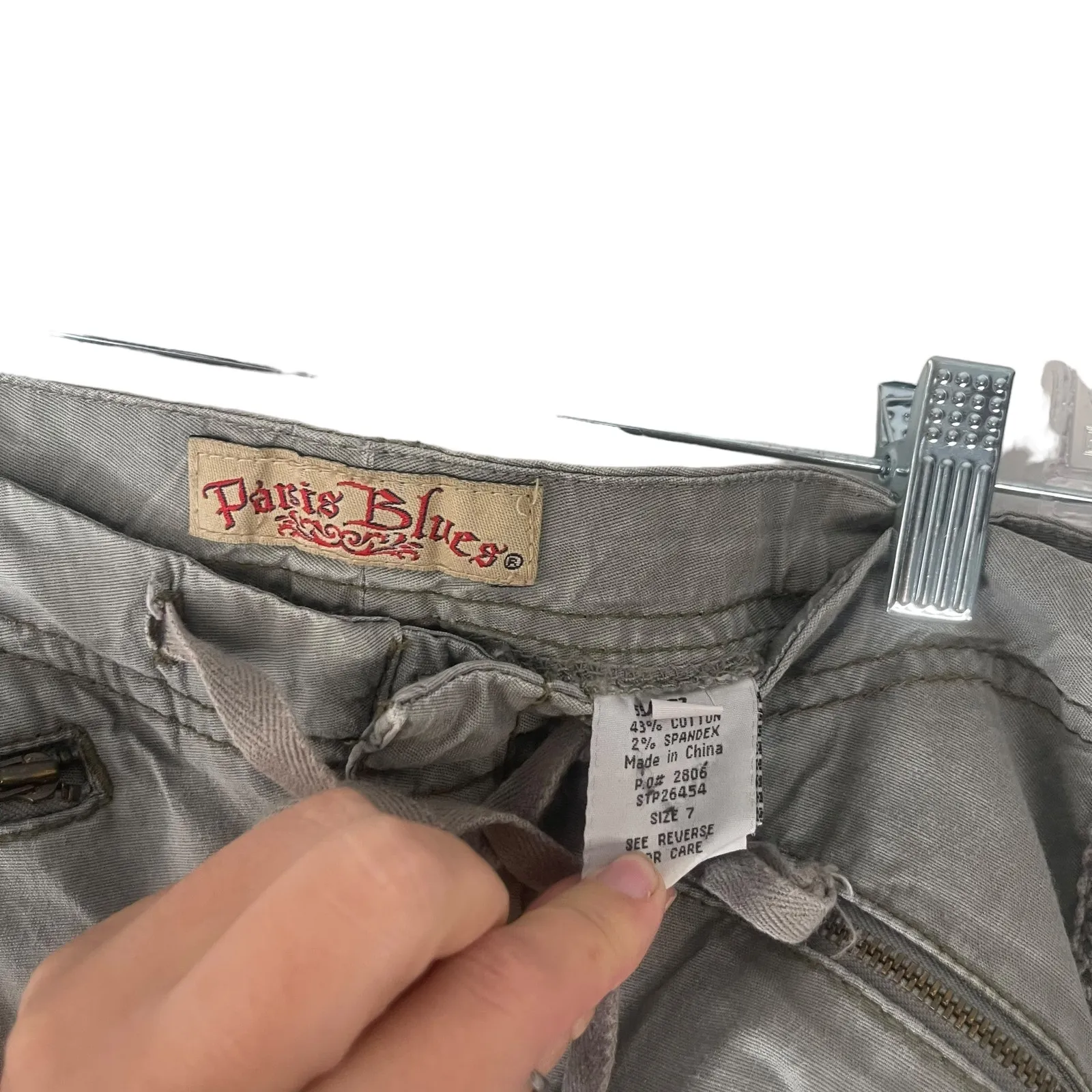 Paris Blues Y2k 2000s Juniors Size 7 Green Cargo‎ Crop Pants - Image 6