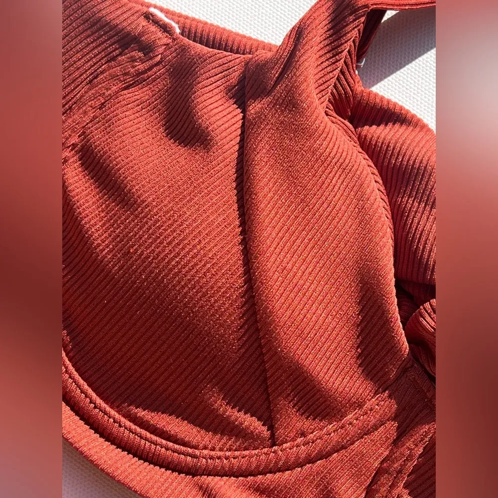 ZAFUL Underwire High Leg Ribbed Bikini With Temple Ombre NWT - Image 6