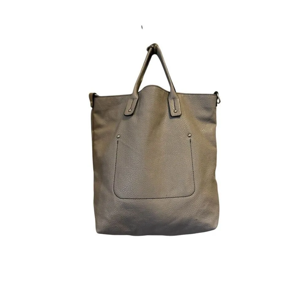 Women's grey Leather Tote Bag Zip Closure Casual Kenneth‎ Cole Handbag - Image 4