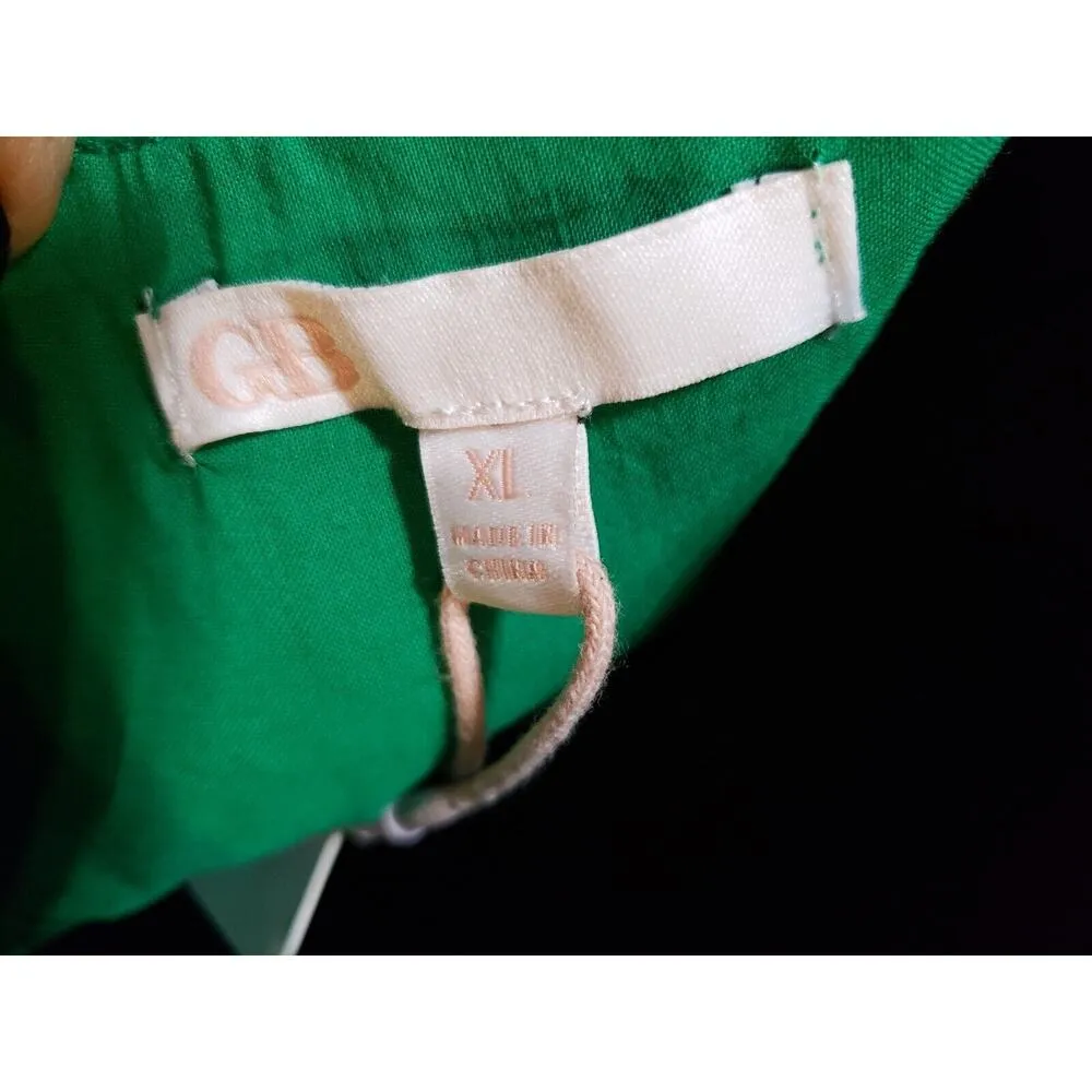 GB Womens Green Eyelet Spaghetti Strap Wrap V Neck Back Zip Knee Length Dress XL - Image 10