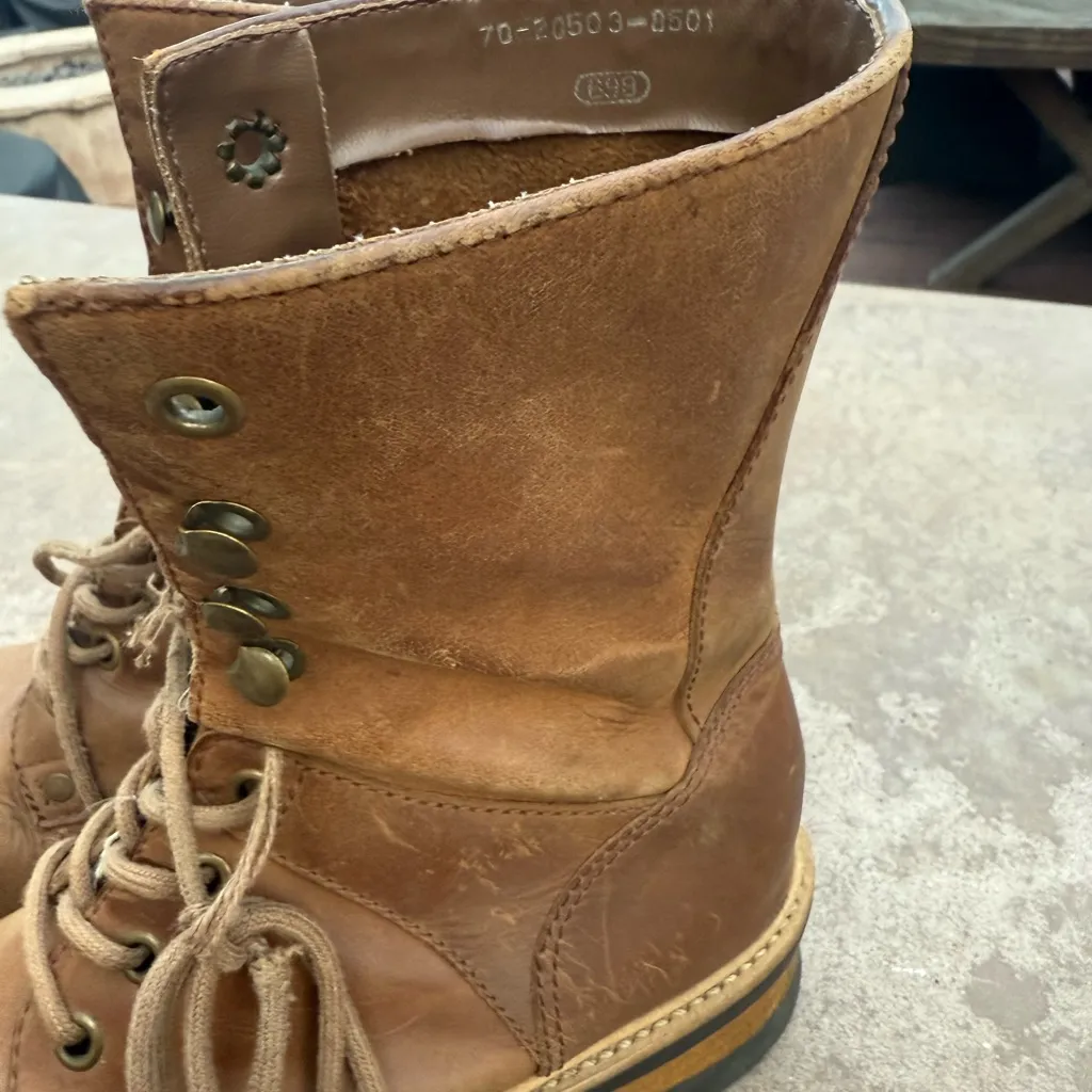 Subterrain Tan real leather size 6.5 lace up distressed boots. Brown - Image 4