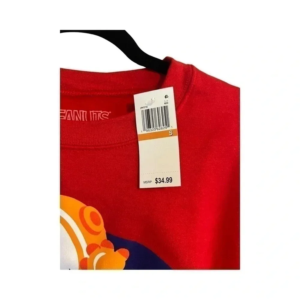 Peanuts Adult Unisex Floating Snoopy Macy's Thanksgiving Day Parade Crewneck‎ Red - Image 3