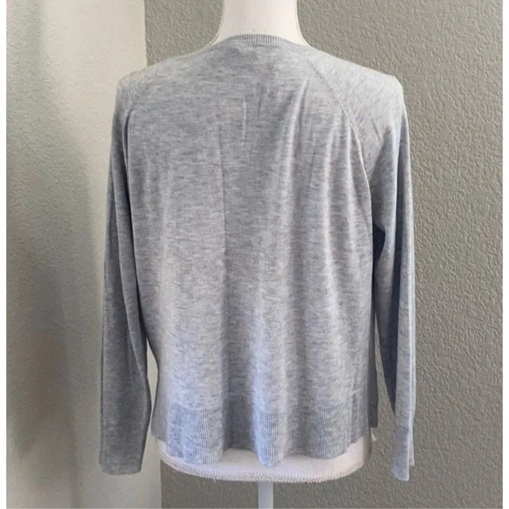 Zara Lightweight Heathered Grey Knit Sweater Size Small - Image 3