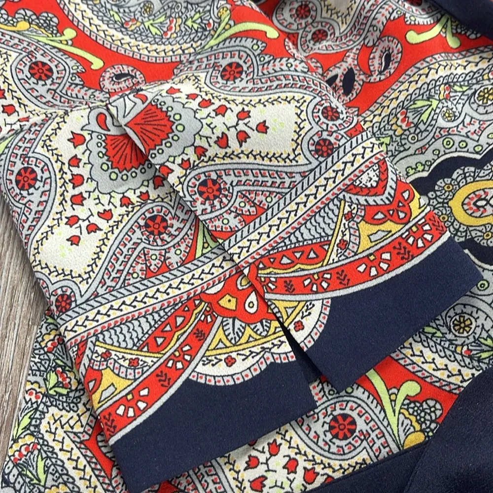 Theory Marseille Premont Paisley Tieback 100% Silk Tunic - Image 7