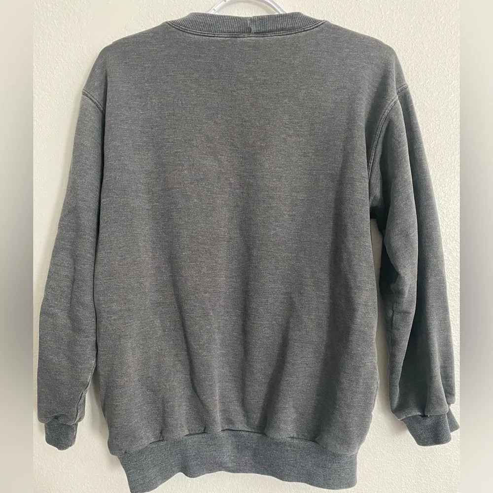 Vintage 90s gray Brazil / Brasil cayman logo sweatshirt with pockets size S - Image 5