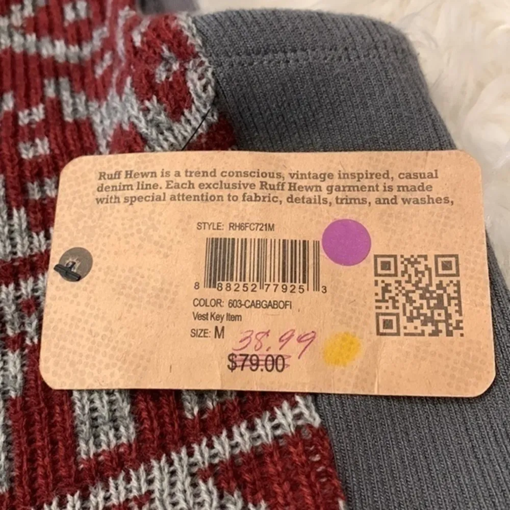 NWT Ruff Hewn fleece and sweater knit full zip vest M - Image 10