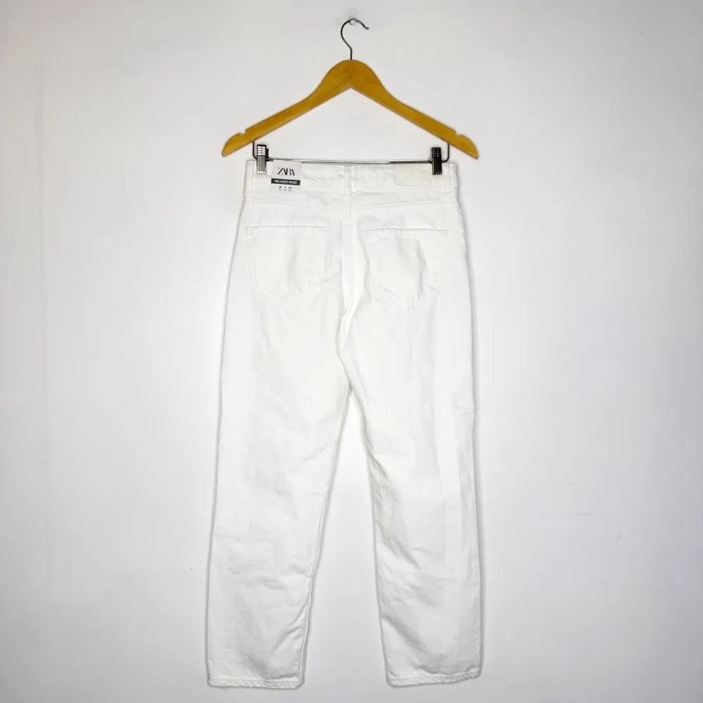 Zara Relaxed Rigid White Denim Jeans Size 2 NwT - Image 2