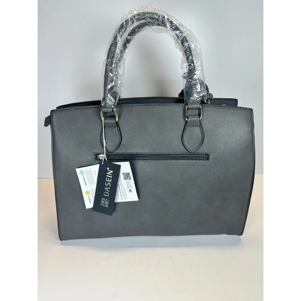 Dasein Women’s Buffalo Faux Leather Padlock Satchel Handbag With Coin Purse NWT - Image 5