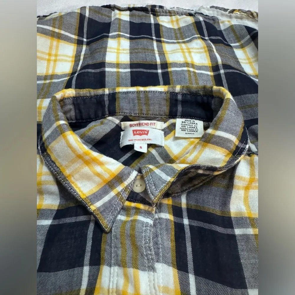 Levi's Jeans for Women Flannel yellow Multicolor Plaid Women Size S Boyfriend - Image 2
