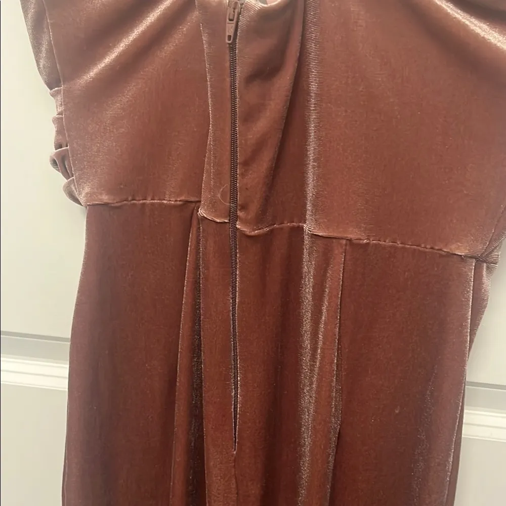 ASOS Strappy Maxi Dress Dusty Rose Pink Stretch Bias Ruffle Size 8 - Image 7