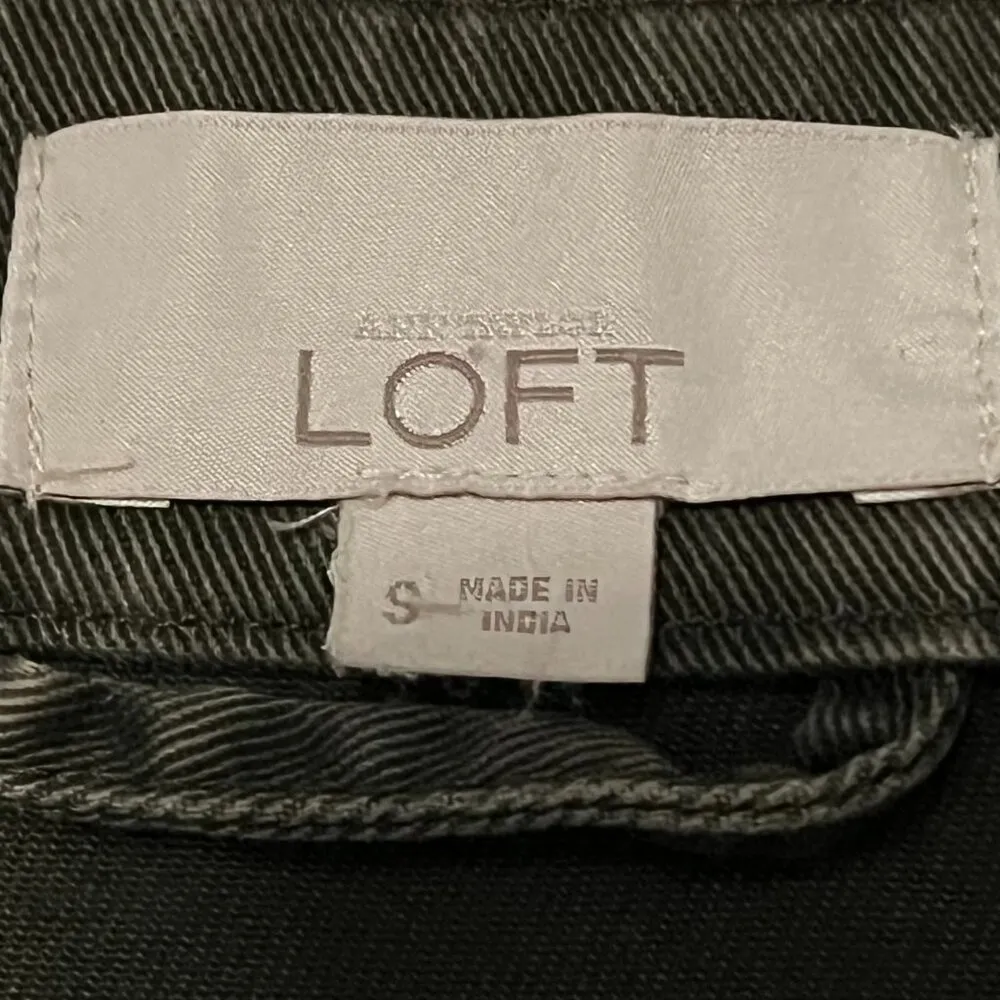 Loft women's military jacket olive green 100% cotton size small - Image 7