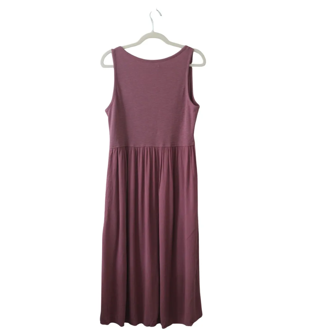 Frye Ladies Women's Button Front Midi Dress Size L Pockets Mauve‎ Pink - Image 3