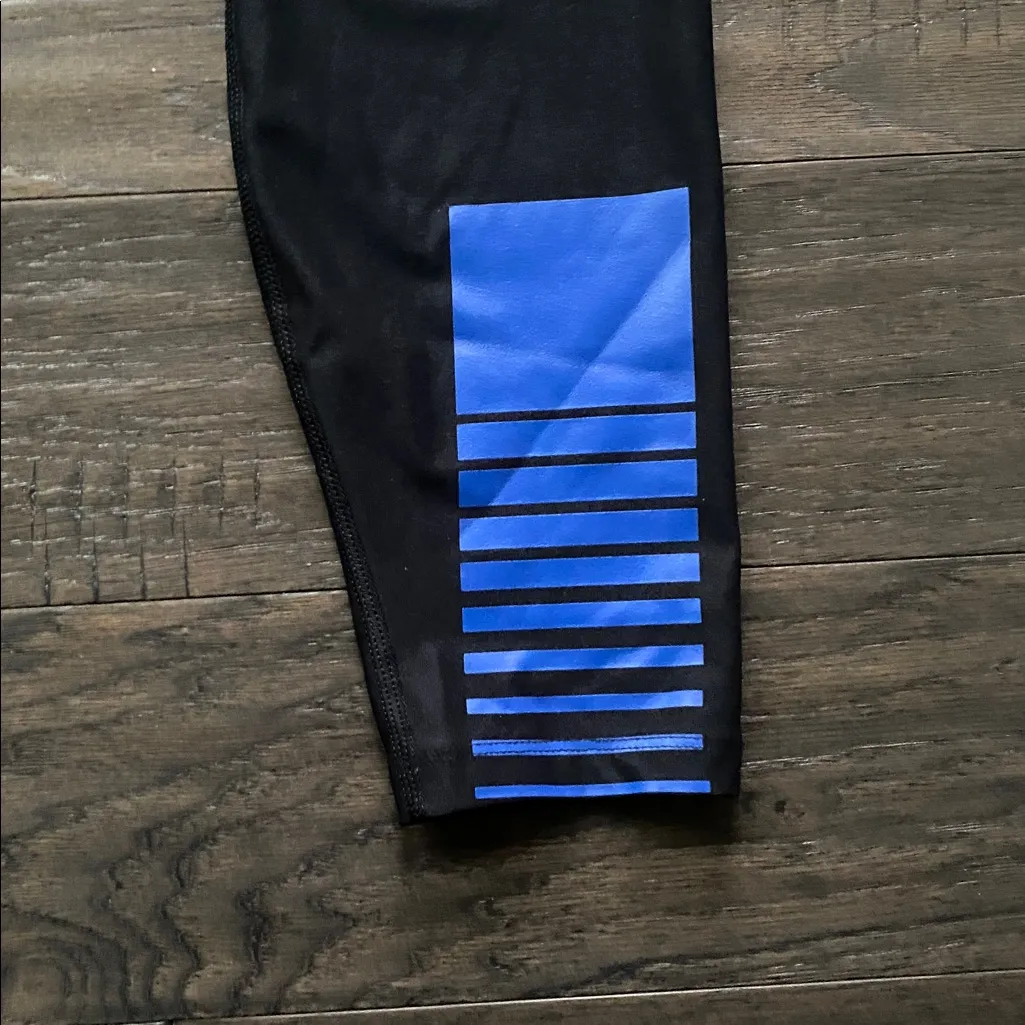 AIR FORCE Nike Leggings Womens Sz Large Black Blue Logo Air Force Falcons - Image 6