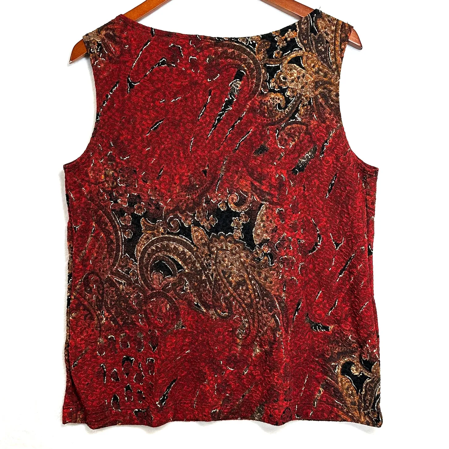 Y2K White Stag Large Retro Tank Top Red Moody Vampire‎ Paisley Whimsygoth Animal - Image 3
