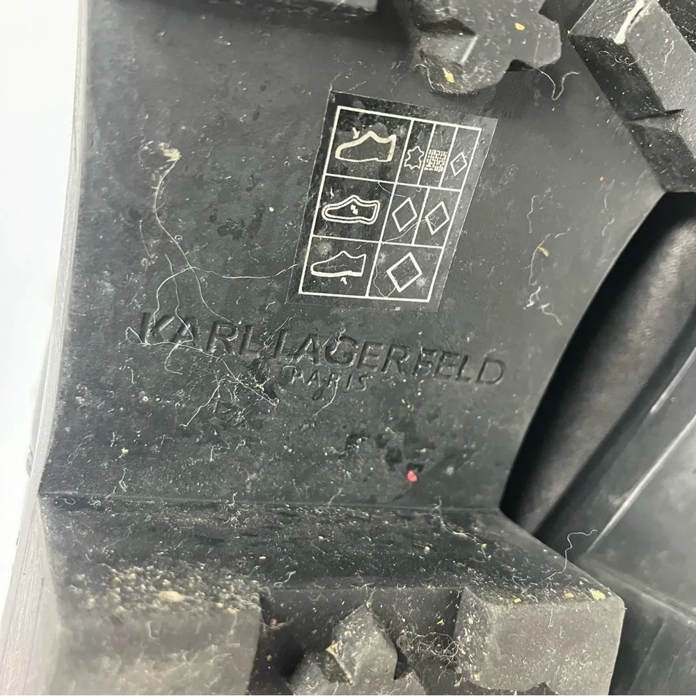 Karl Lagerfeld Paris pola lug sole boots Chelsea pull on boots size 8 - Image 11