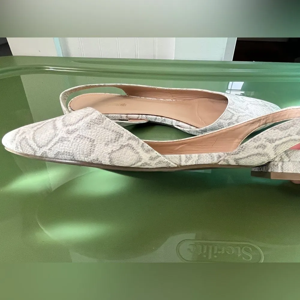 Jaclyn Smith  Women's Marlo White Snake Print Slingback Flat Sandals Size 8M - Image 10