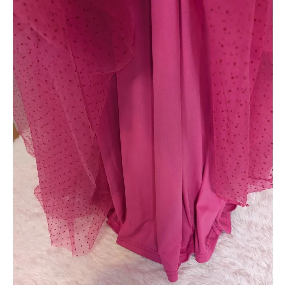 Faeriesty French Dot Formal Gown Pink Small Size XS - Image 11